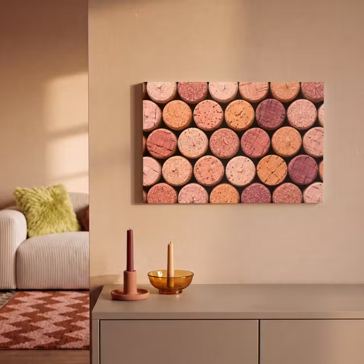 Kurk - Patroon - Abstract - Modern - Rood canvas 2cm klein -sfeer1
