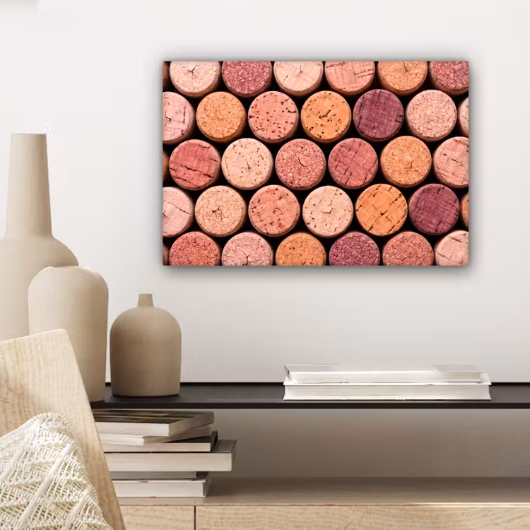 Kurk - Patroon - Abstract - Modern - Rood canvas 2cm klein -sfeer6