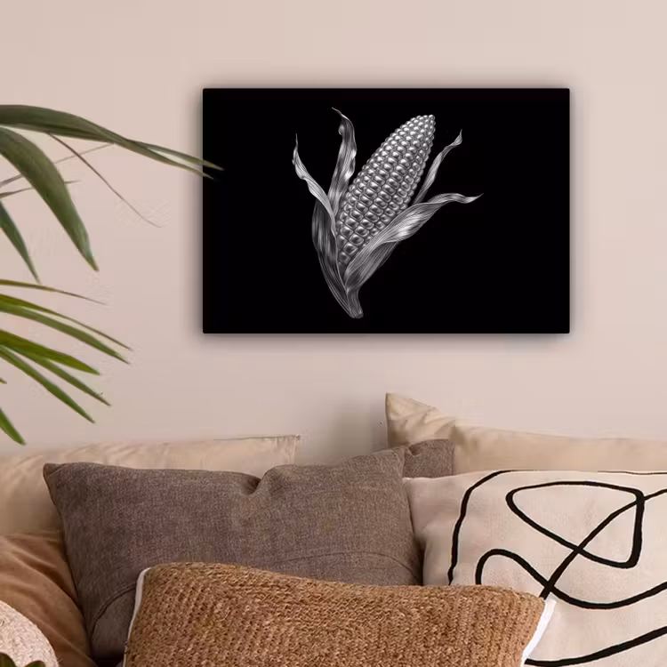 Maïskolf - Glanzend metaal - Elegant canvas 2cm klein -sfeer1