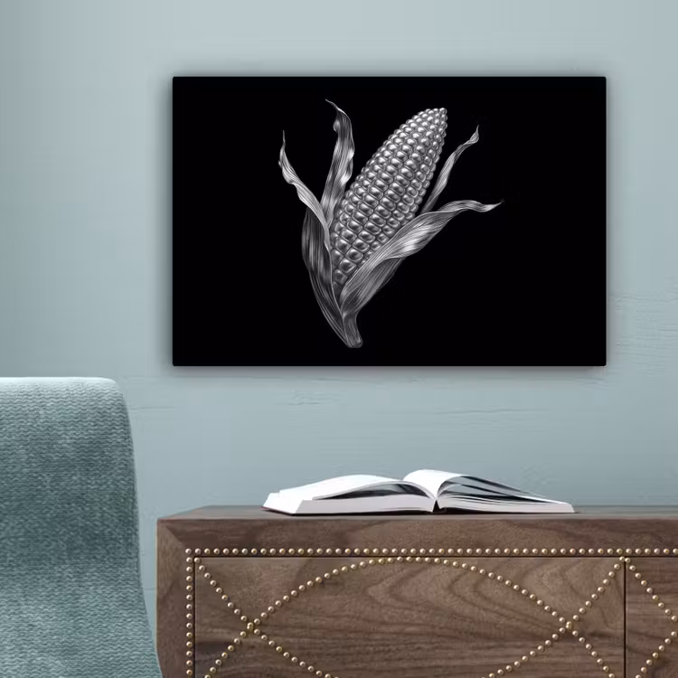 Maïskolf - Glanzend metaal - Elegant canvas 2cm klein -sfeer4