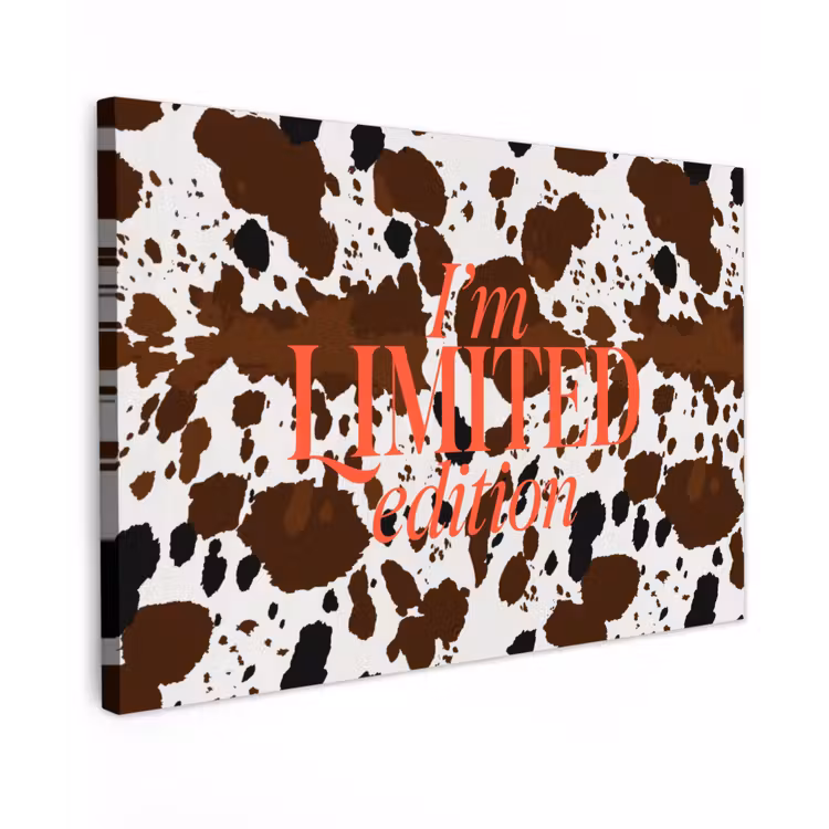 Koeienprint - Limited edition - Rood canvas 2cm klein -z3d