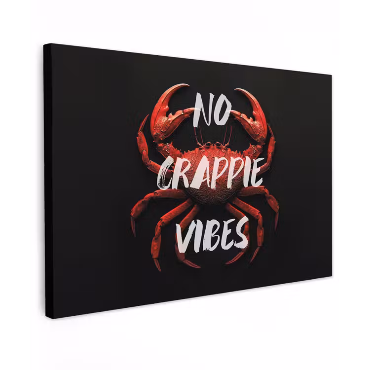 Krab - Rood - Tekst - Zwart canvas 2cm klein -z3d