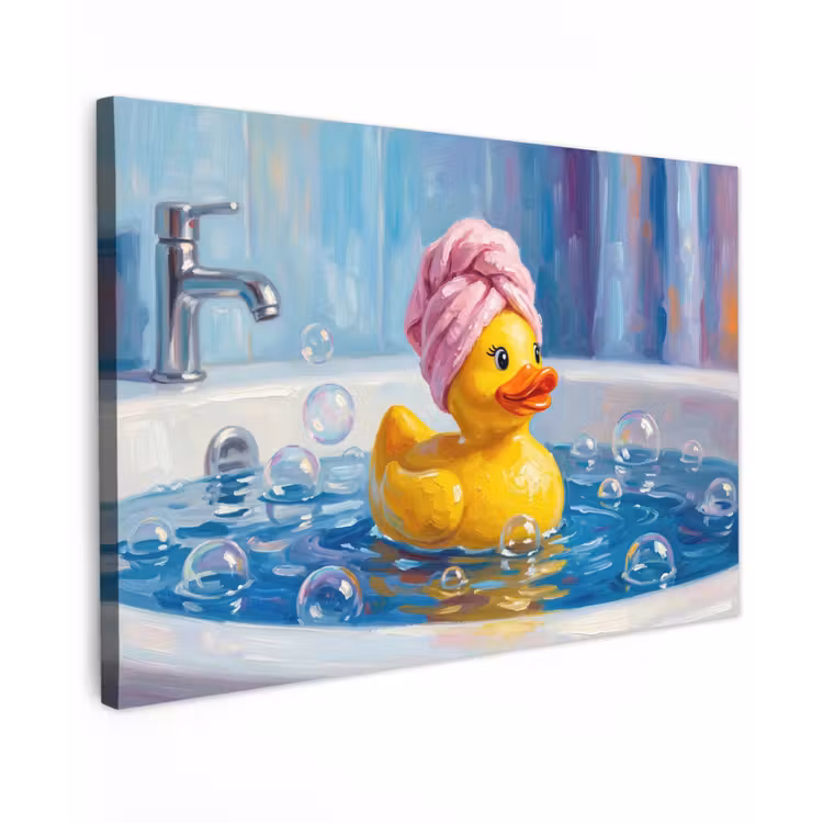 Creatief - Badeend - Kleurrijk canvas 2cm klein -z3d