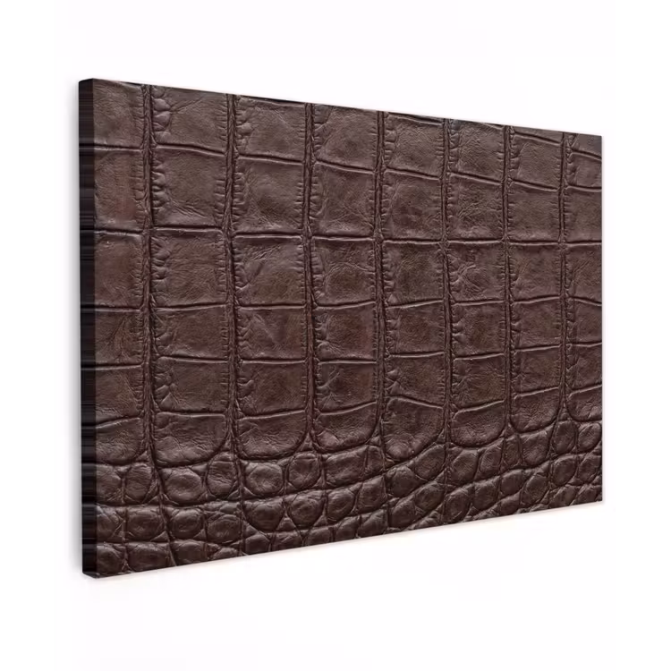 Krokodil - Leer - Bruin canvas 2cm klein -z3d