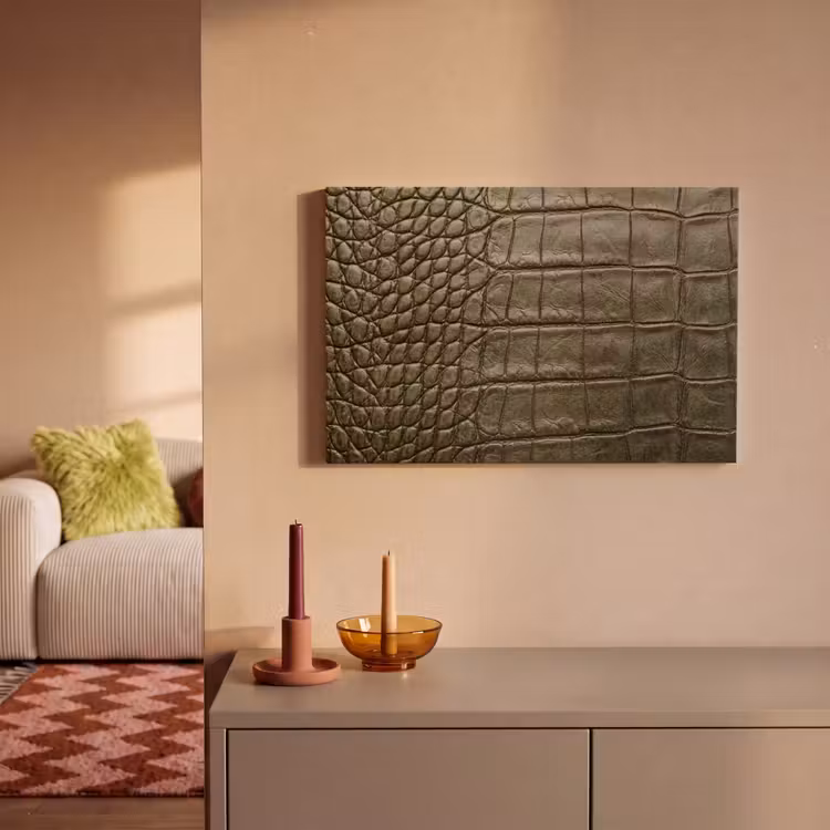 Krokodillenleer - Structuur - Groen canvas 2cm klein -sfeer1