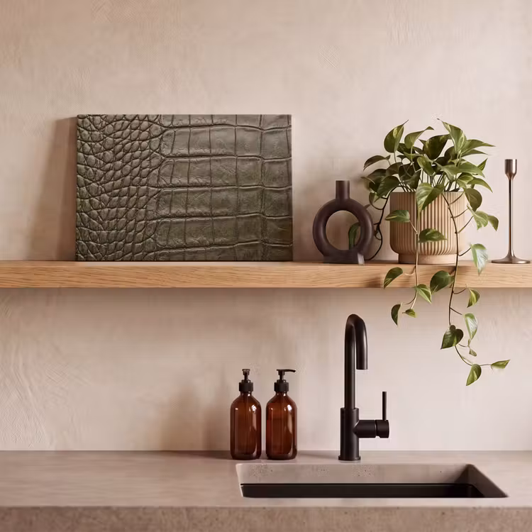 Krokodillenleer - Structuur - Groen canvas 2cm klein -sfeer3
