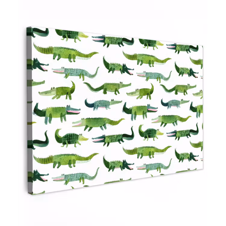 krokodillen - Speels - Groen canvas 2cm klein 34 -z3d
