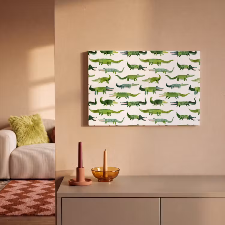 krokodillen - Speels - Groen canvas 2cm klein 34 -sfeer1
