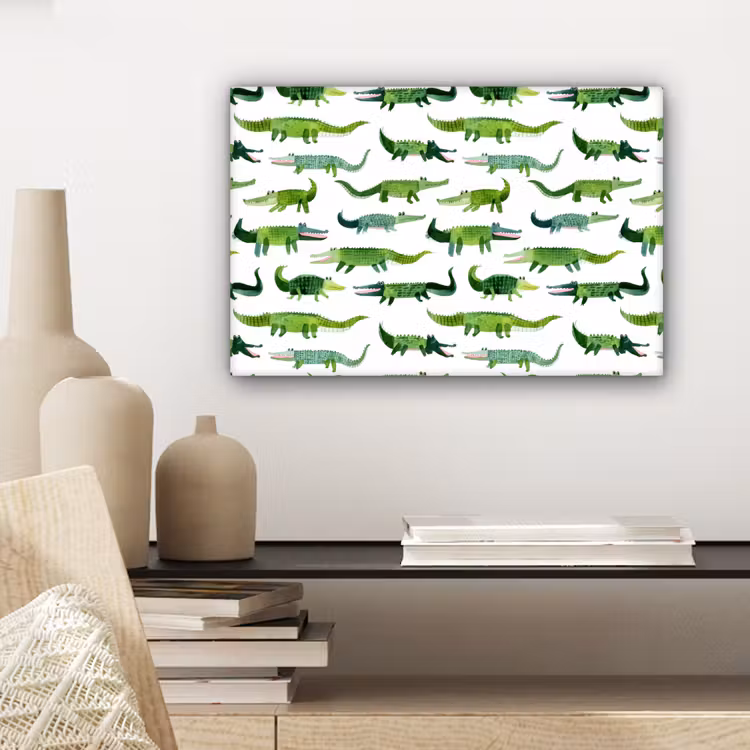 krokodillen - Speels - Groen canvas 2cm klein 34 -sfeer6