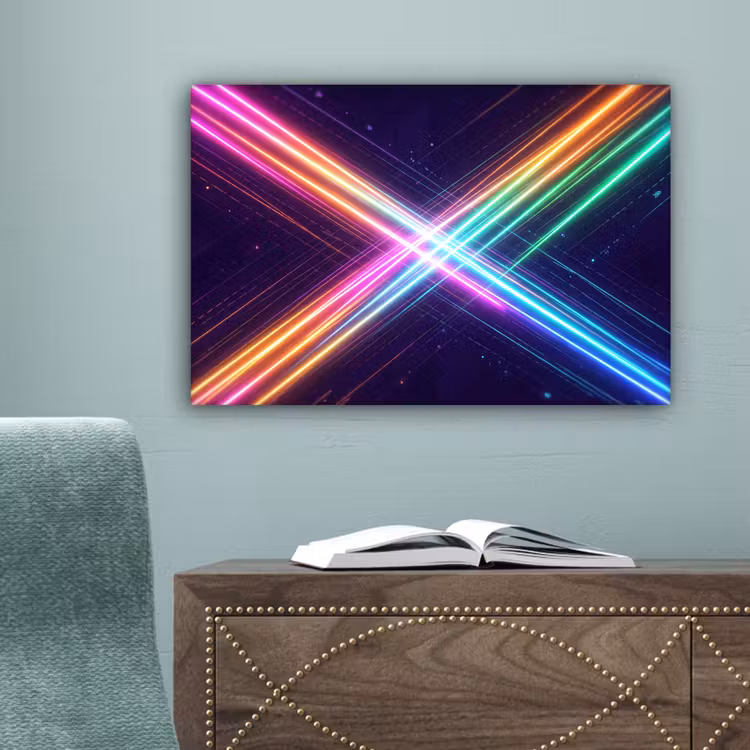 Kruisen - Lasterstralen - Neon canvas 2cm klein -sfeer4