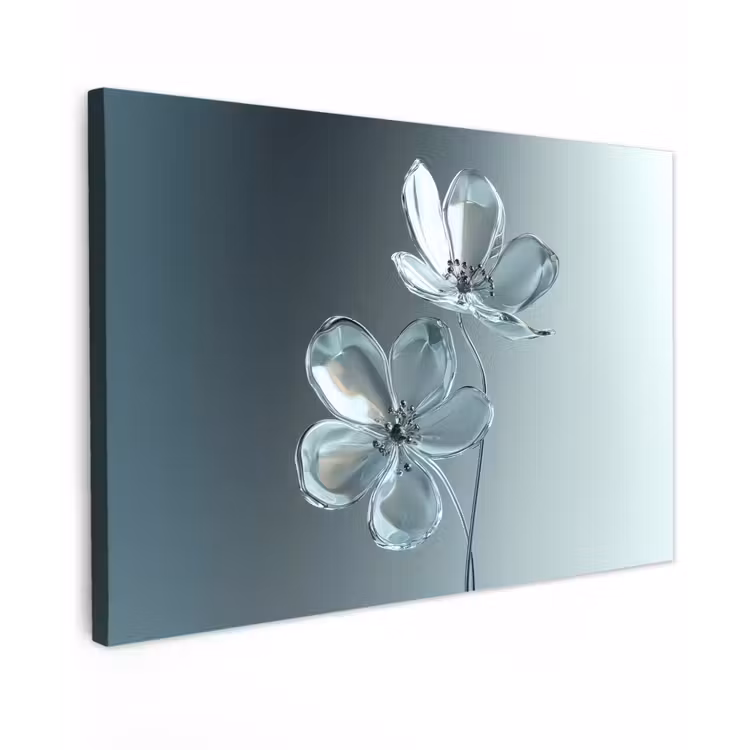 Kristal - Bloemen - Grijs canvas 2cm klein -z3d