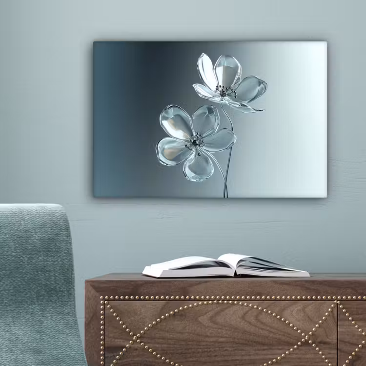 Kristal - Bloemen - Grijs canvas 2cm klein -sfeer4