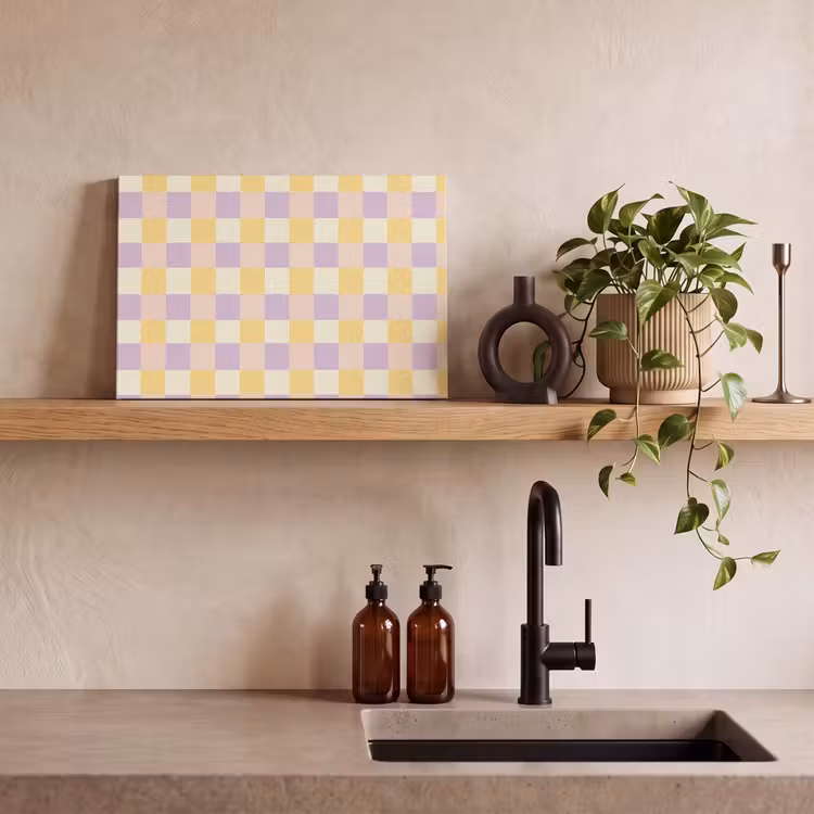 Blokjes - Lila - Geel canvas 2cm klein 34 -sfeer3