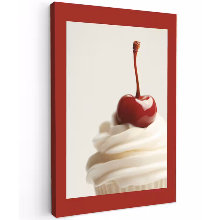 Cupcake - Kers - Rood canvas 2cm klein -z3d
