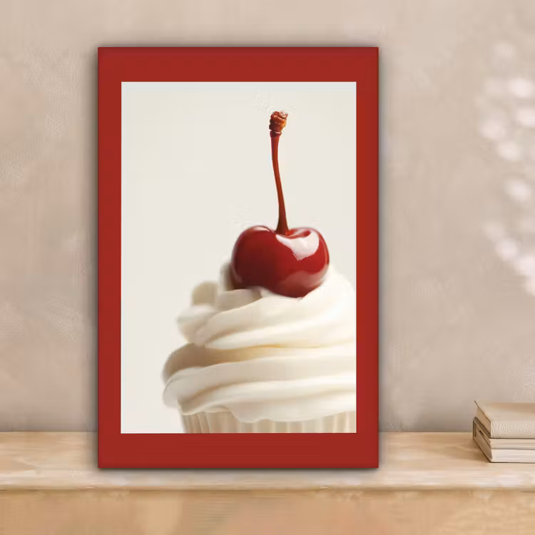 Cupcake - Kers - Rood canvas 2cm klein -sfeer1