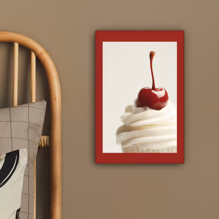 Cupcake - Kers - Rood canvas 2cm klein -sfeer3