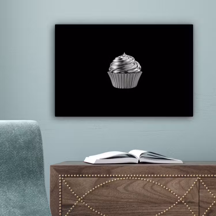 Cupcake - Luxueus - Zilver canvas 2cm klein -sfeer4