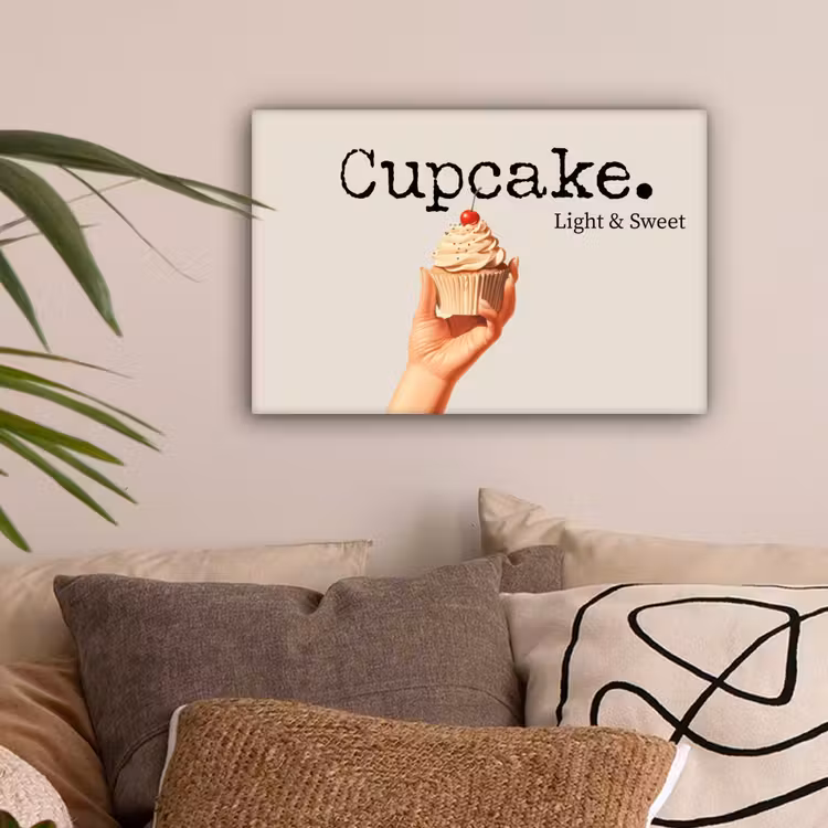 Cupcake - Zoet - Kers canvas 2cm klein -sfeer1