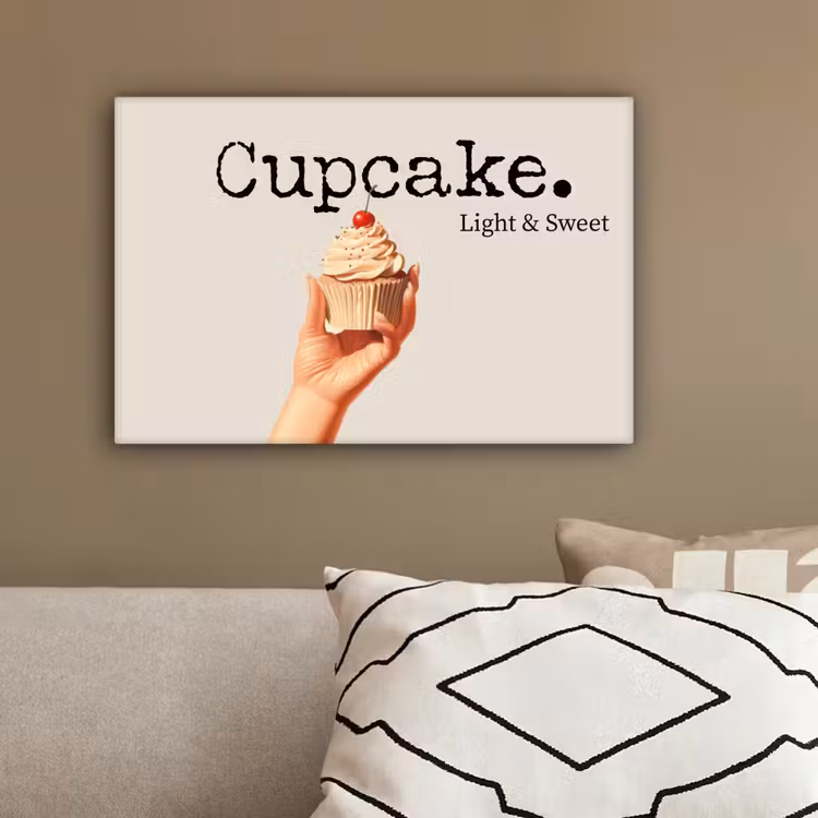 Cupcake - Zoet - Kers canvas 2cm klein -sfeer3