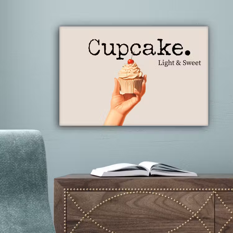 Cupcake - Zoet - Kers canvas 2cm klein -sfeer4