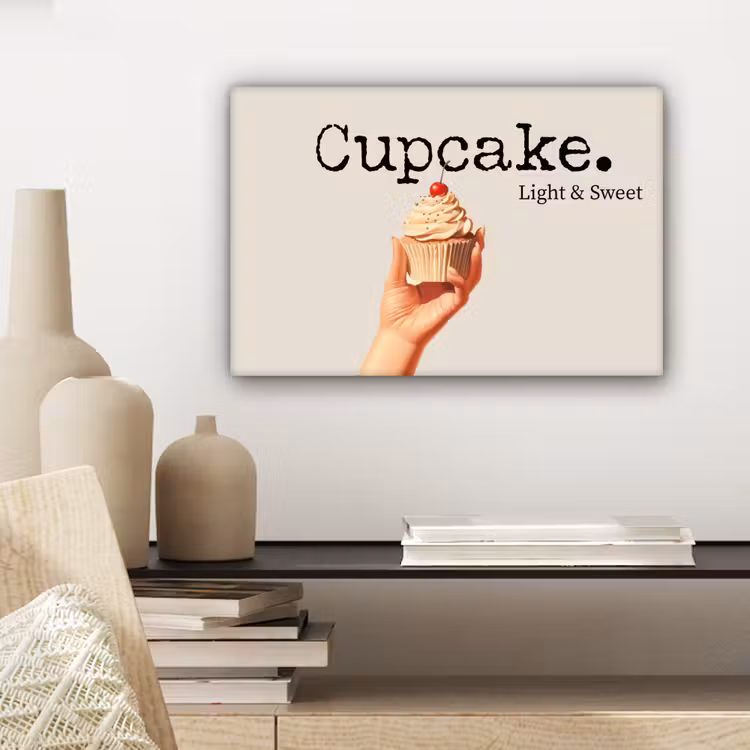 Cupcake - Zoet - Kers canvas 2cm klein -sfeer6