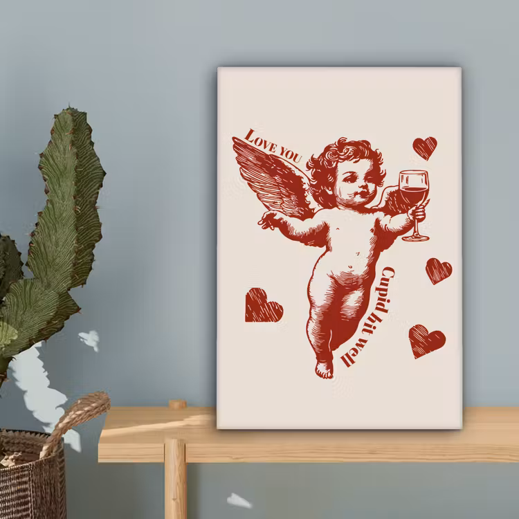 Cupido - Hartjes - Rood - Klassiek canvas 2cm klein -sfeer4