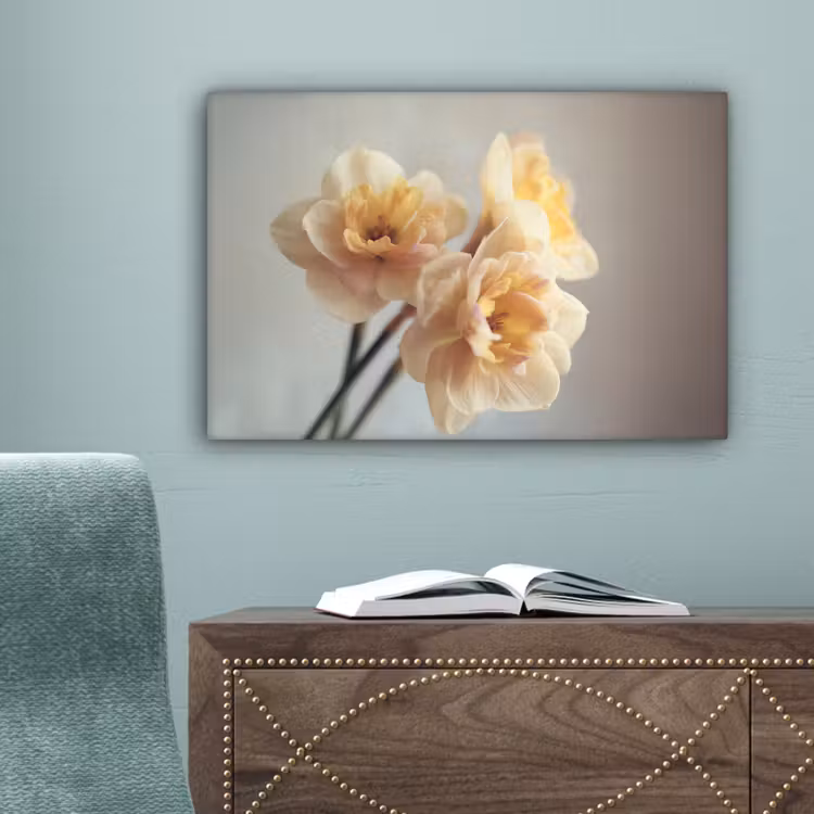 Narcissen - Geel - Bloemblaadjes canvas 2cm klein -sfeer4