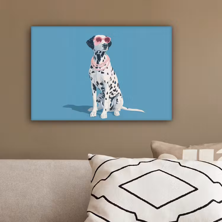 Dalmatiër - Zonnebril - Blauw canvas 2cm klein -sfeer3