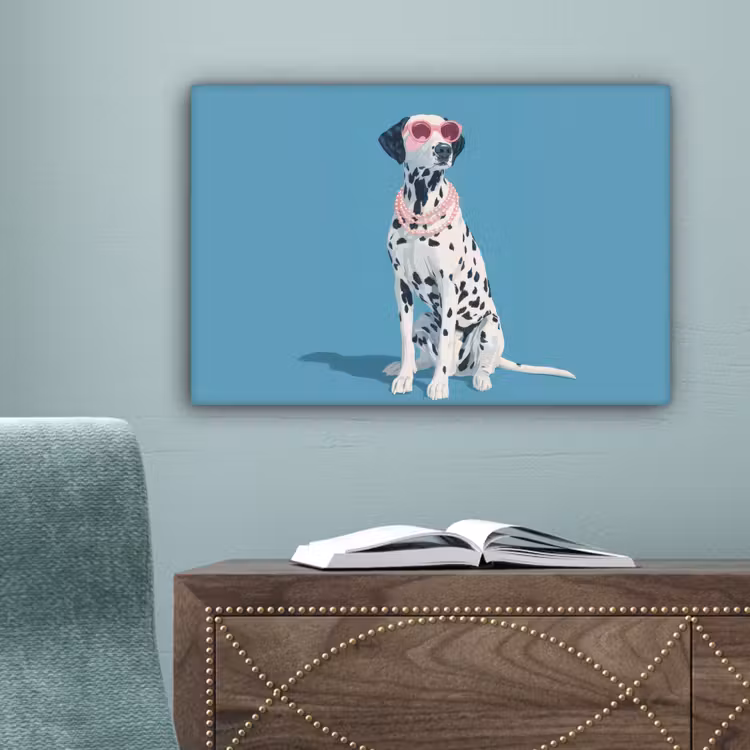 Dalmatiër - Zonnebril - Blauw canvas 2cm klein -sfeer4
