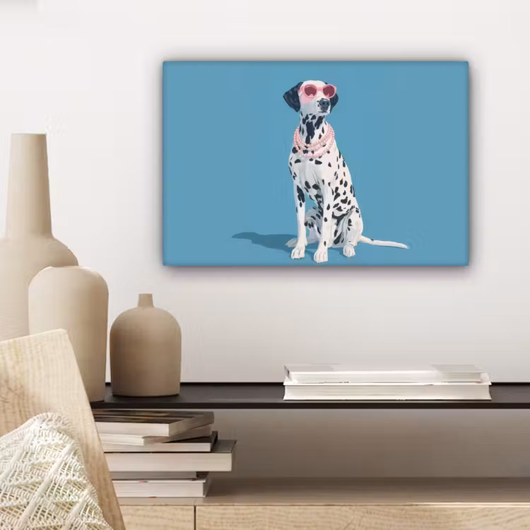 Dalmatiër - Zonnebril - Blauw canvas 2cm klein -sfeer6