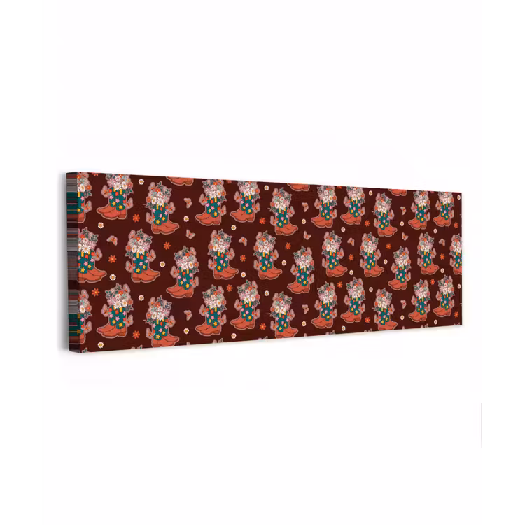 Donker - Cowboy - Laars - Patroon canvas 2cm klein 828 -z3d