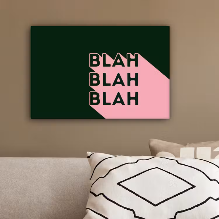Donkergroen - Tekst - Schaduw - Grafisch canvas 2cm klein -sfeer3