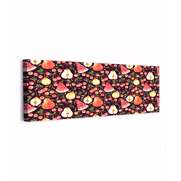 Donker - Bladeren - Fruit - Patroon canvas 2cm klein 828 -z3d