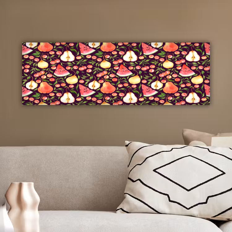 Donker - Bladeren - Fruit - Patroon canvas 2cm klein 828 -sfeer3