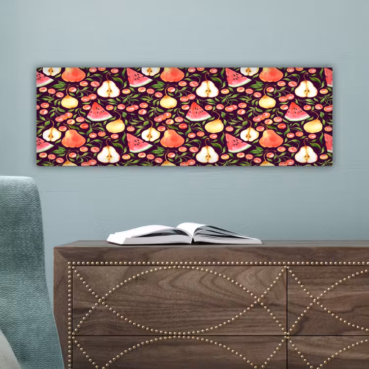 Donker - Bladeren - Fruit - Patroon canvas 2cm klein 828 -sfeer4