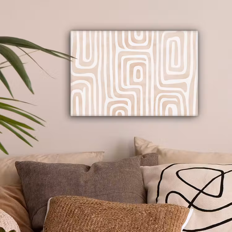 Decoratief - Labyrint - Beige canvas 2cm klein -sfeer1