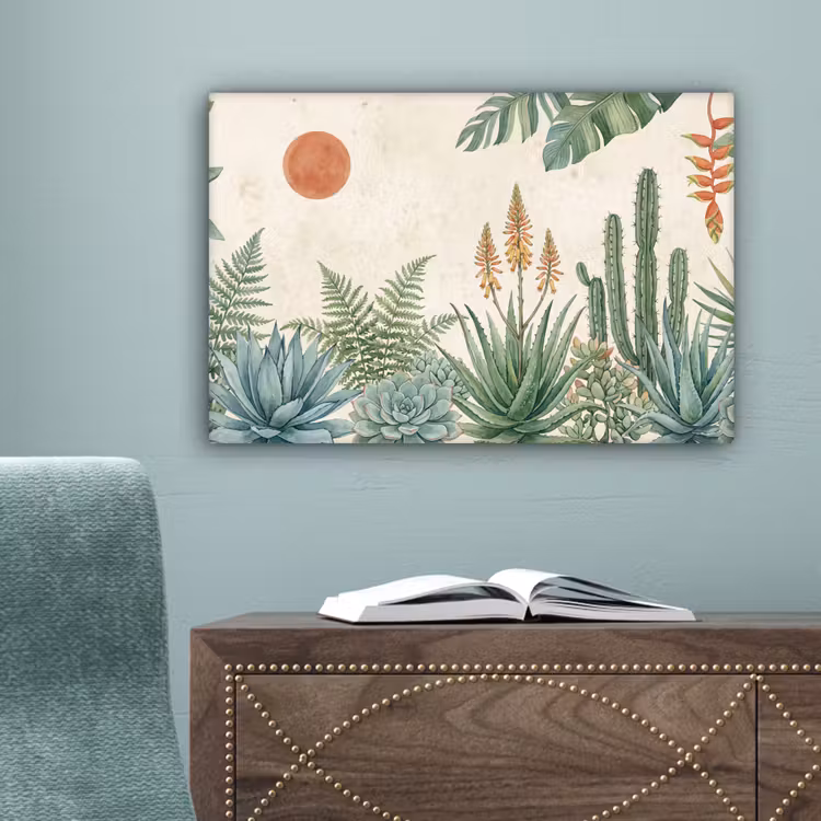 Woestijn - Planten - Groen canvas 2cm klein -sfeer4