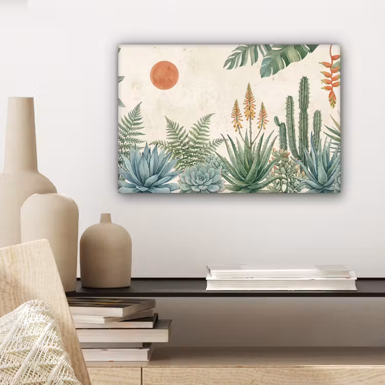 Woestijn - Planten - Groen canvas 2cm klein -sfeer6