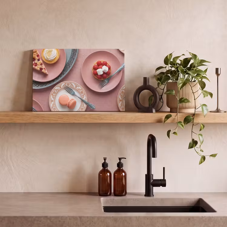 Dessert - Taart - Gebak - Zoet - Roze canvas 2cm klein -sfeer3