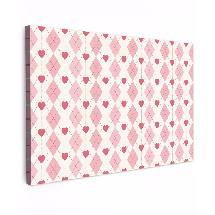 Ruiten - Klassiek - Roze - Wit canvas 2cm klein 34 -z3d