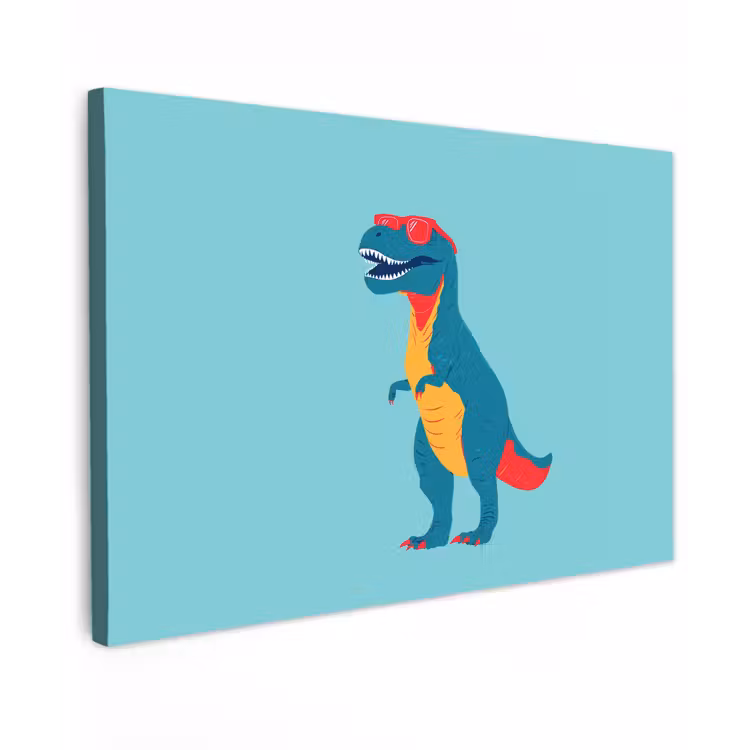 Dinosaurus - Blauw - Zonnebril canvas 2cm klein -z3d