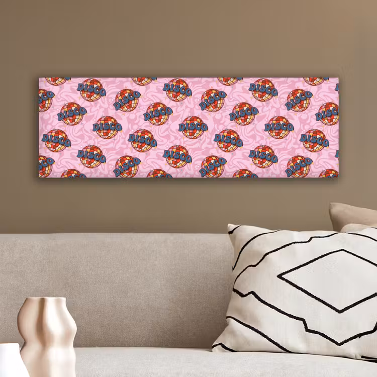 Disco - Bal - Patroon - Roze canvas 2cm klein 828 -sfeer3
