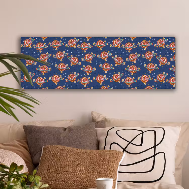 Disco - Blauw - Patroon canvas 2cm klein 828 -sfeer1