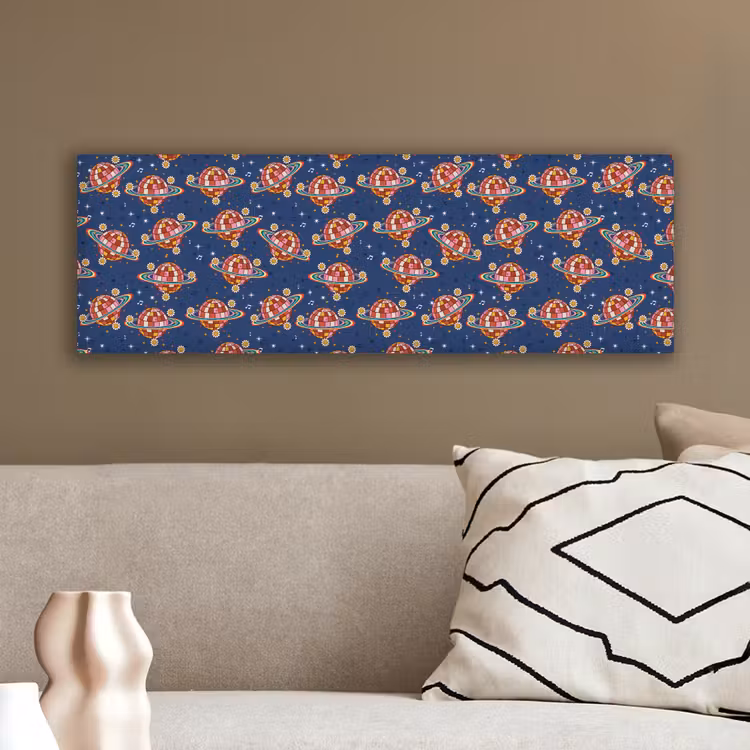 Disco - Blauw - Patroon canvas 2cm klein 828 -sfeer3