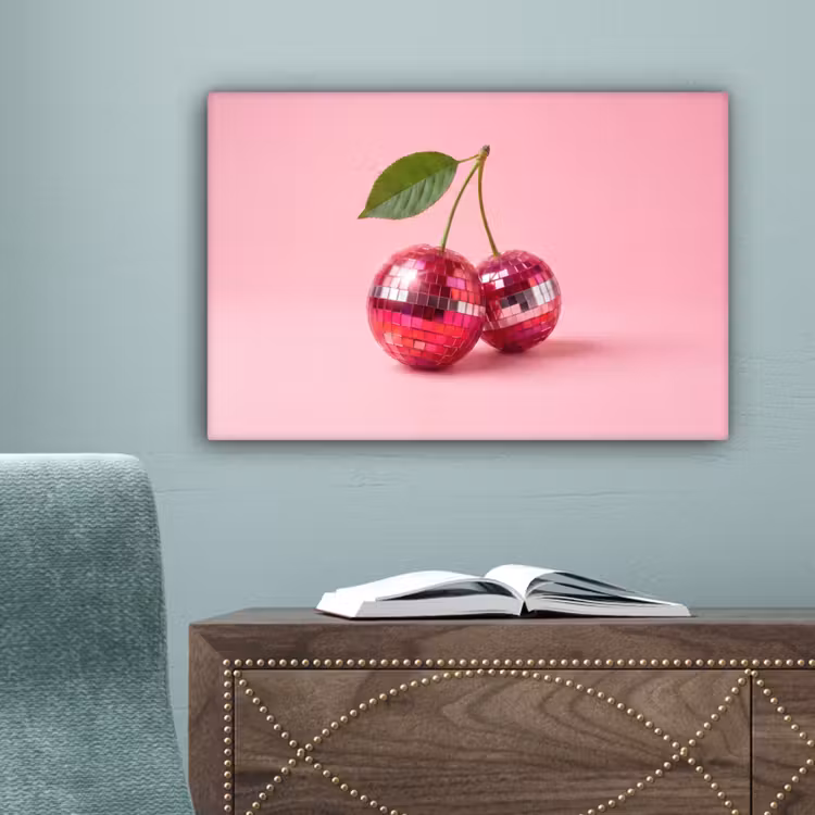 Disco - Kersen - Roze canvas 2cm klein -sfeer4