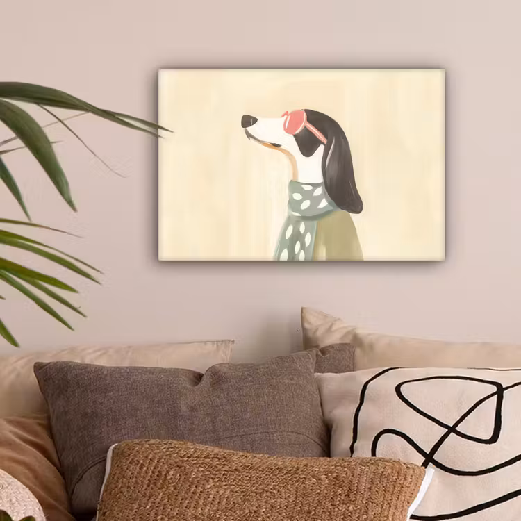 Hond - Zonnebril - Sjaal canvas 2cm klein -sfeer1