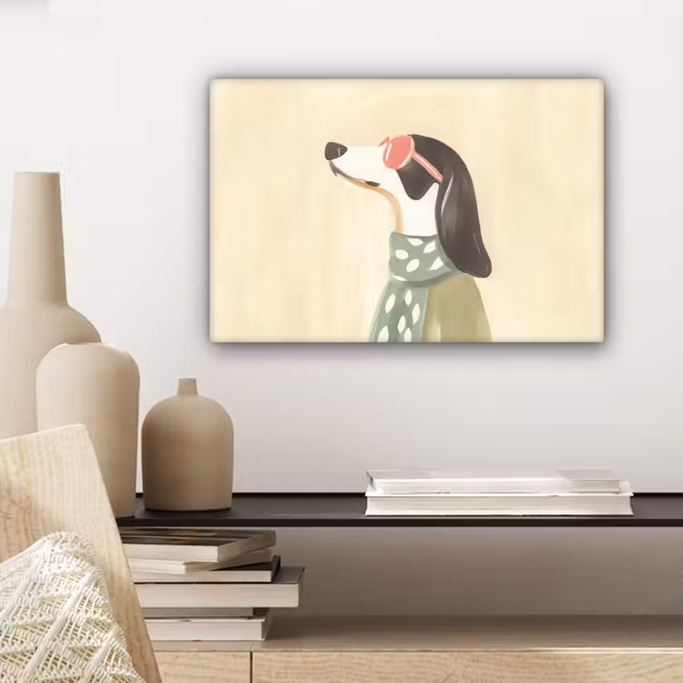 Hond - Zonnebril - Sjaal canvas 2cm klein -sfeer6