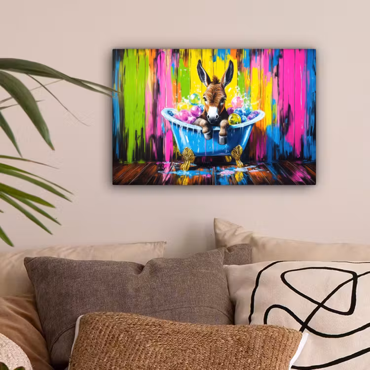 Ezel - Badkuip - Roze - Schuim canvas 2cm klein -sfeer1