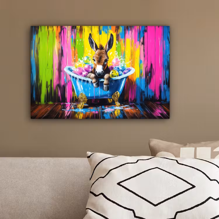 Ezel - Badkuip - Roze - Schuim canvas 2cm klein -sfeer3