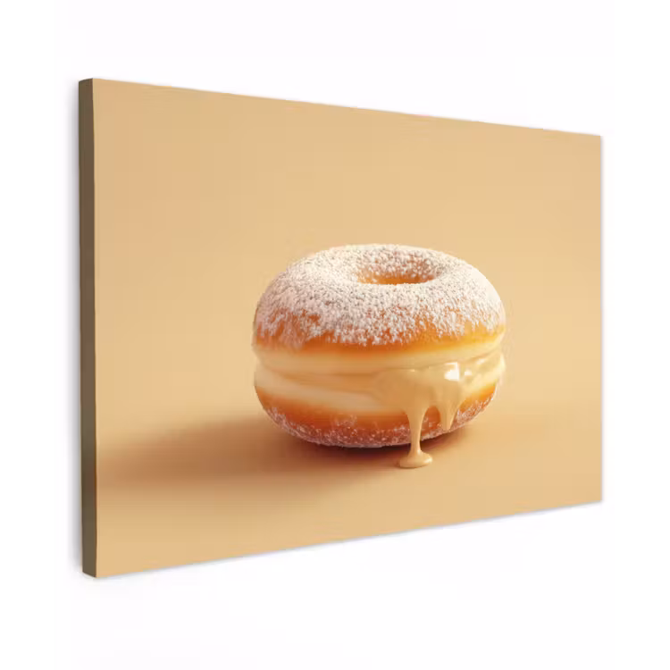 Donut - Romig - Poedersuiker - Beige canvas 2cm klein -z3d